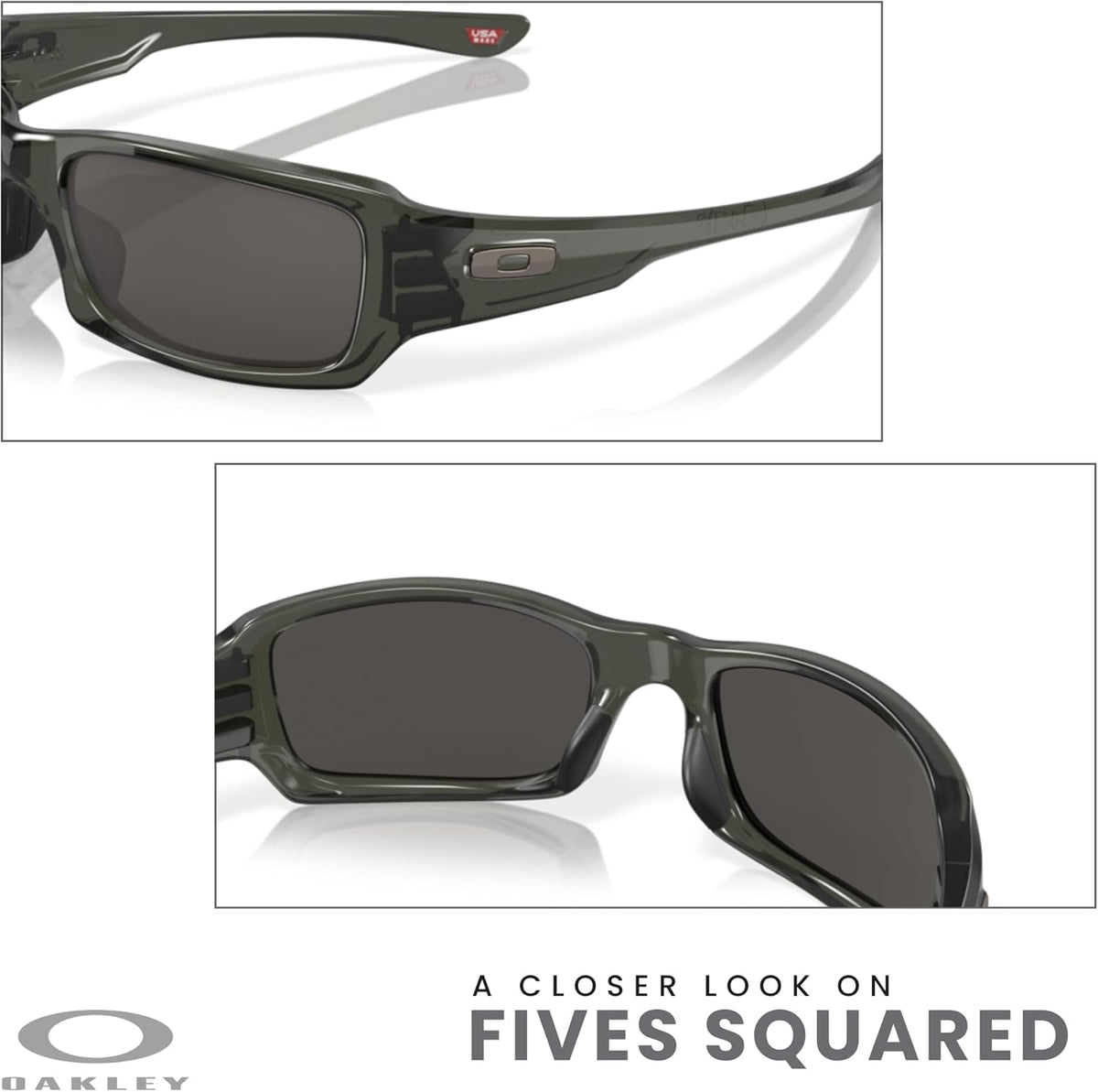 OAKLEY Fives Squared OO9238 Sunglasses For Men + BUNDLE Leash+ Bundle Accessory Leash Kit, Microfiber Pouch