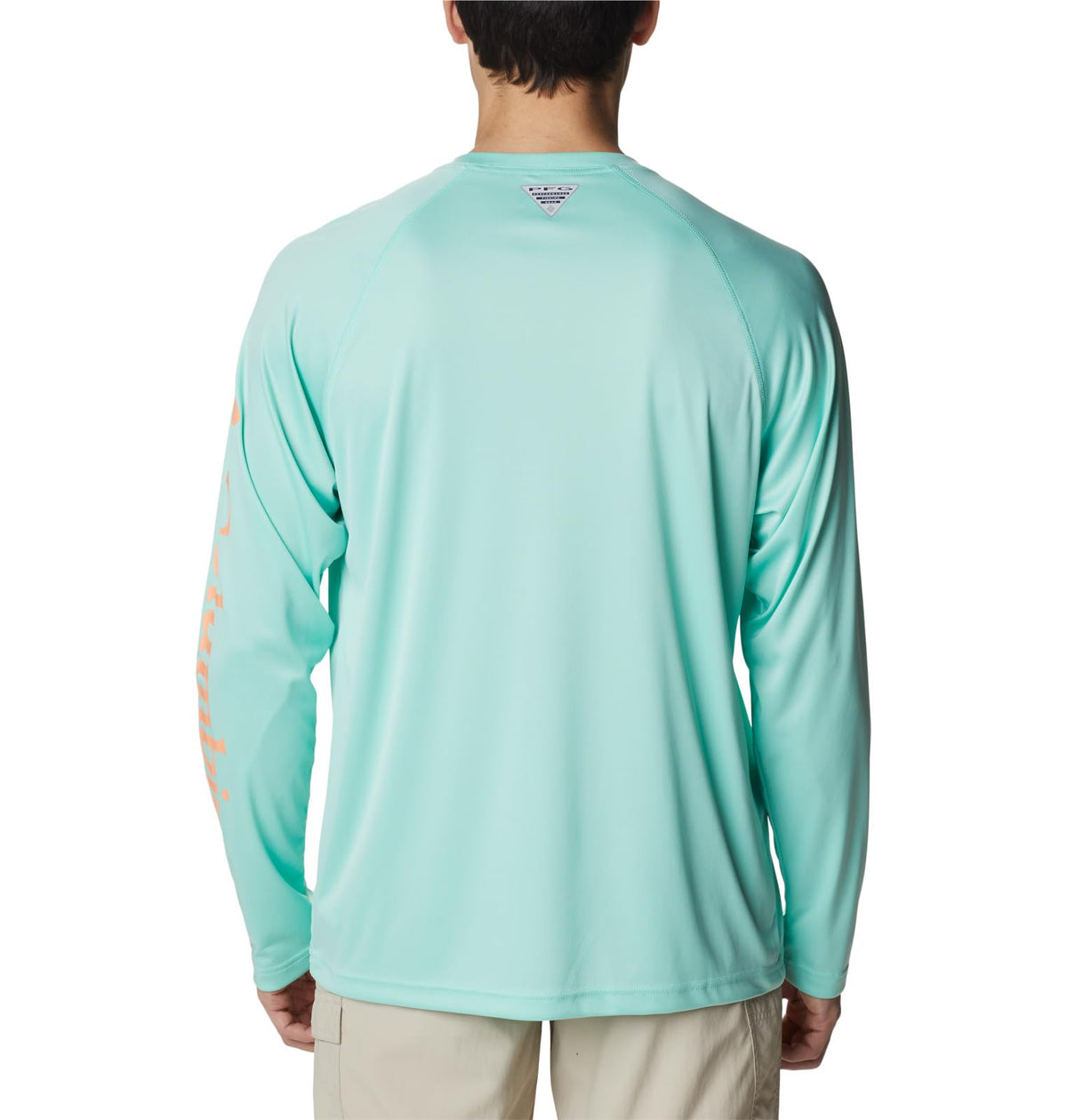 Columbia Men's Terminal Tackle Long Sleeve Shirt, Mint Cay/Bright Nectar Logo, 3X Tall