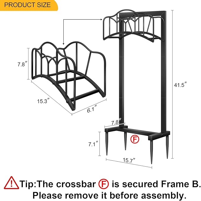 Garden Hose Holder -Upgraded Hose Holder Holds 100-feet Hose,Freestanding Heavy Duty Hose Hanger,Sturdy Hose Stand for Lawn & Yard,Black