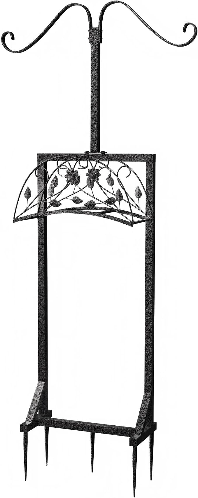 Garden Hose Holder Outside: Water Hose Stand with 2 Shepherds Hooks for Lawn Yard