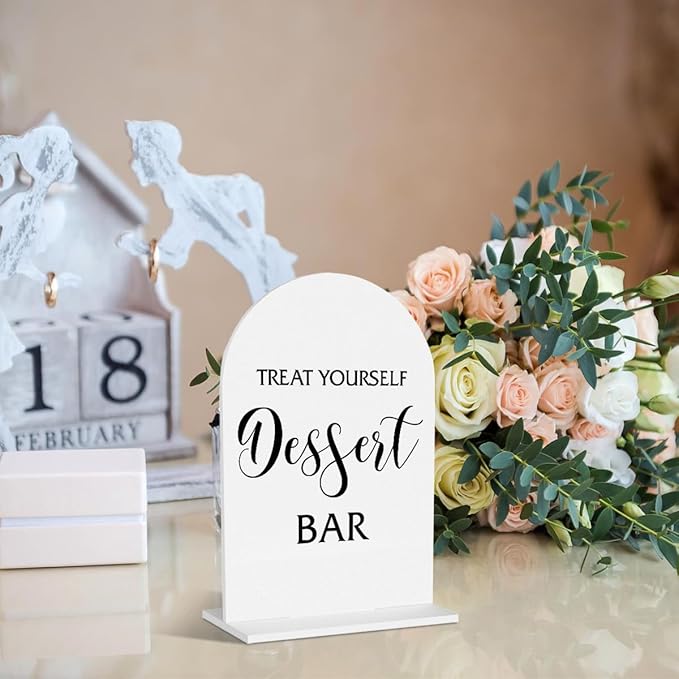 Dessert Table Sign Dessert Bar Sign Wedding Table Signs for Engagement Bridal Shower Birthday Party Candy Bar Desk Decorations Clear Acrylic Decor