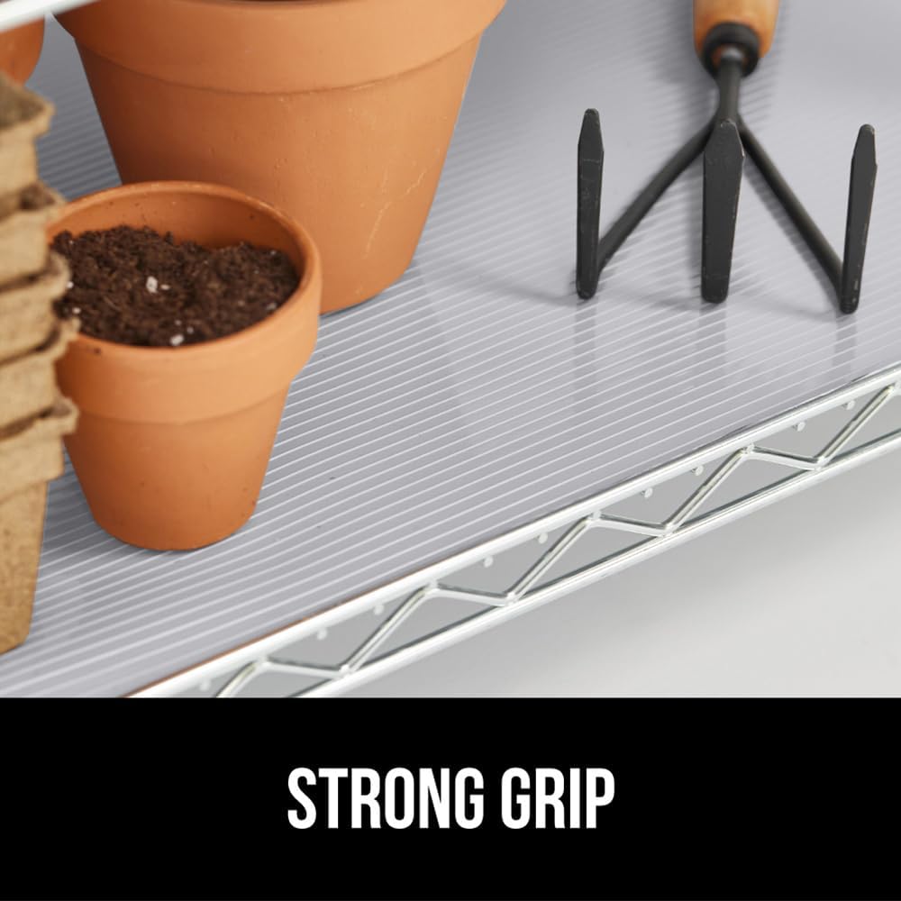 GORILLA GRIP DuraGuard Shelf Liner, 20x30 Non-Adhesive Cabinet Liners for Kitchen Drawers, Shelves, Refrigerator, Pantry Storage, Bathroom Closet, Durable Waterproof BPA Free Ribbed Plastic, Lt Gray
