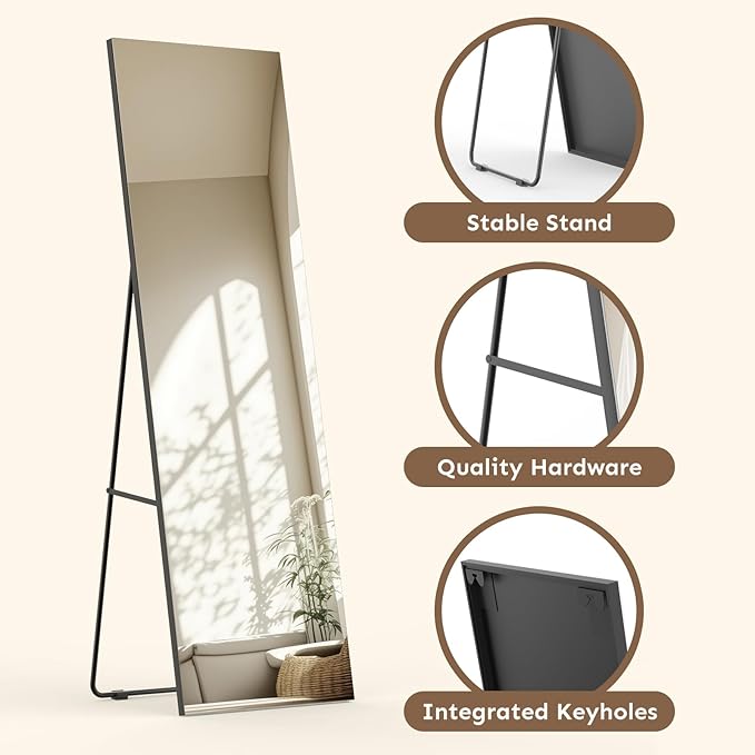 Kosmonia 58x18 Frameless Full Length Silver Coating Mirror w/Distortion Free