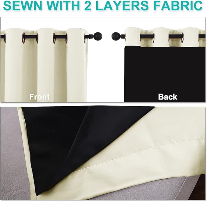 NICETOWN Thermal Insulated 100% Blackout Curtains, Noise Reducing Performance