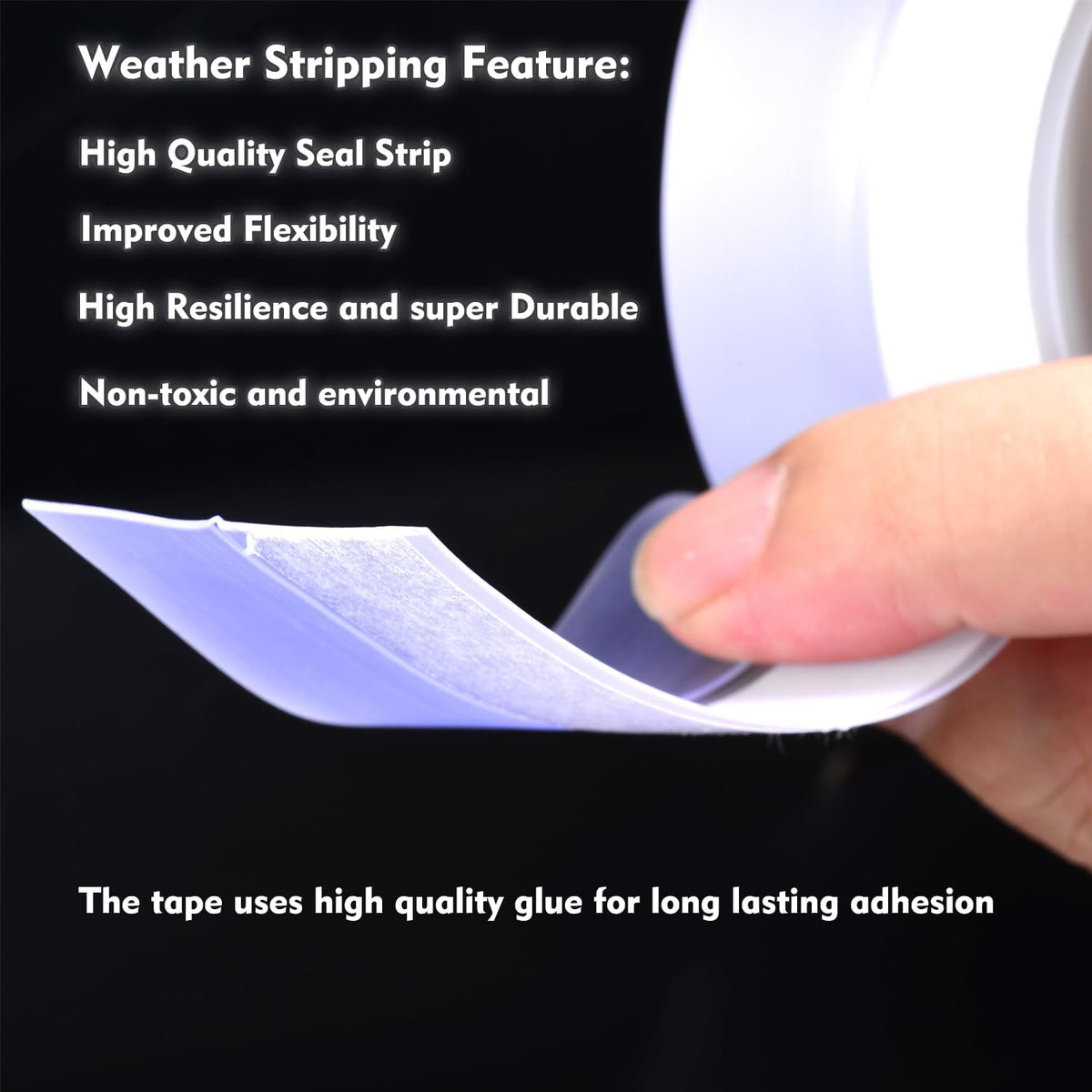 Silicone Seal Weather Stripping Tape 16.5 Ft Strip Bottom Draft Insulation Stopper Tape Weatherproof Soundproof for Door or Window Bathroom Shower Glass Gaps（35mm*5m）