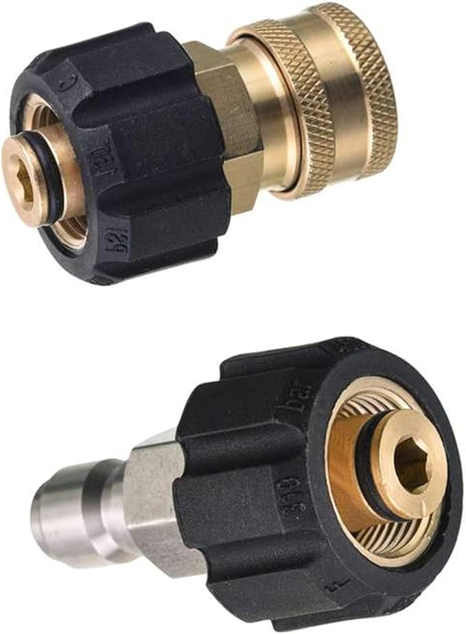 RIDGE WASHER Pressure Washer Hose 50 Feet X 3/8 Inch for Hot and Cold Water, with M22 14 mm to 3/8 Inch Quick Connect, 4000 PSI