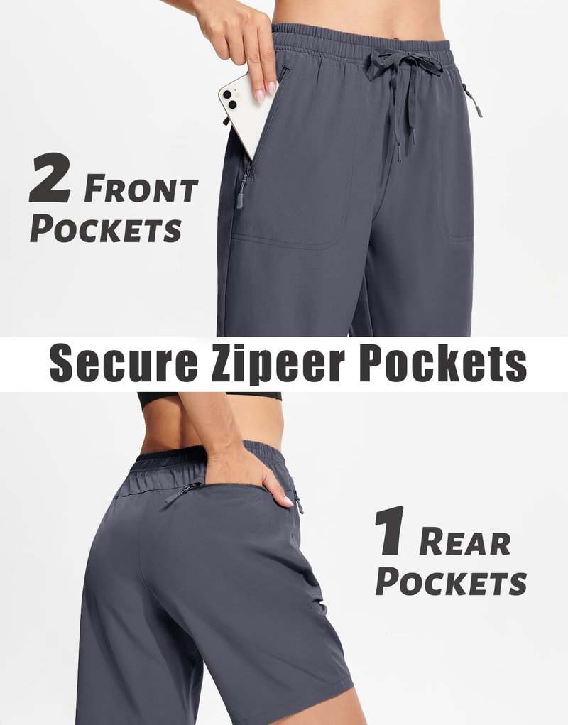 MAGCOMSEN Hiking Shorts for Women Quick Dry with Pockets Lightweight Water Resistant Athletic Golf Dark Grey S