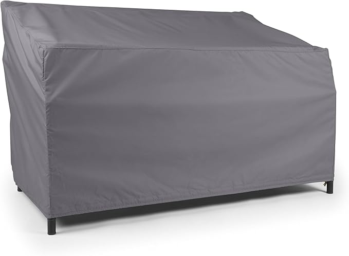 Covermates Elite Outdoor Patio Sofa Cover – Water-Resistant 300D Polyester, Double-Stitched Seams, Elastic Hem, Auto-Locking Drawcord & Mesh Vent for Moderate Weather, 58W x 40D x 40H, Charcoal