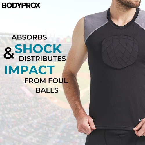 BODYPROX Baseball Chest Protector Shirt - Lightweight, Breathable Design for Ultimate Comfort