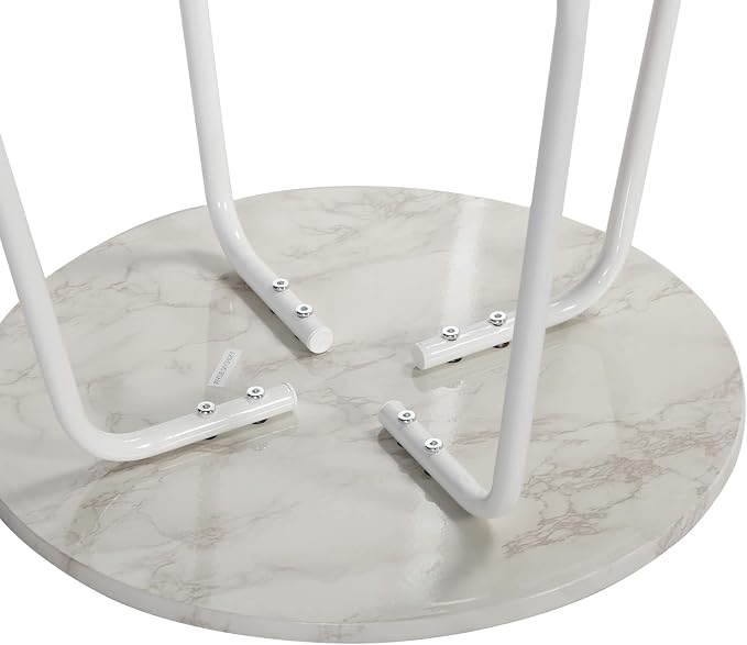VECELO Patio Outdoor Side Snack Table,Small Round Anti-Rust Metal Style for Garden Balcony,Yard,Living Room