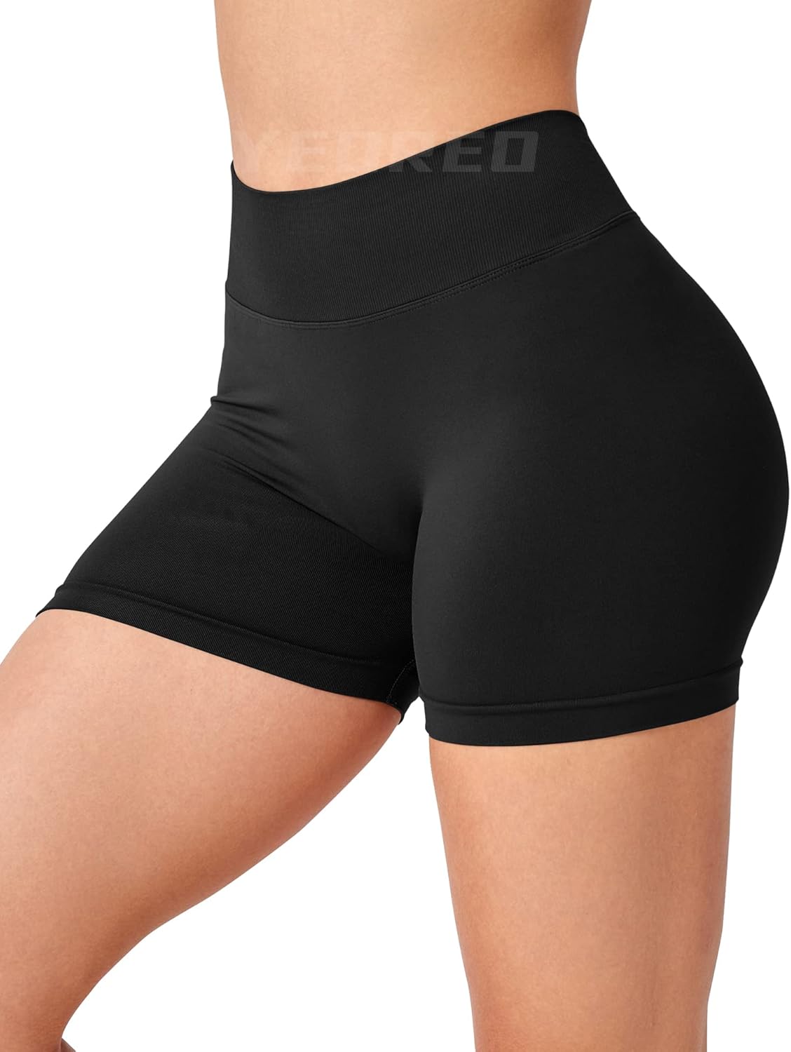 YEOREO Women's High Waisted Scrunch Shorts - V Back Gym Butt Lifting Seamless Design