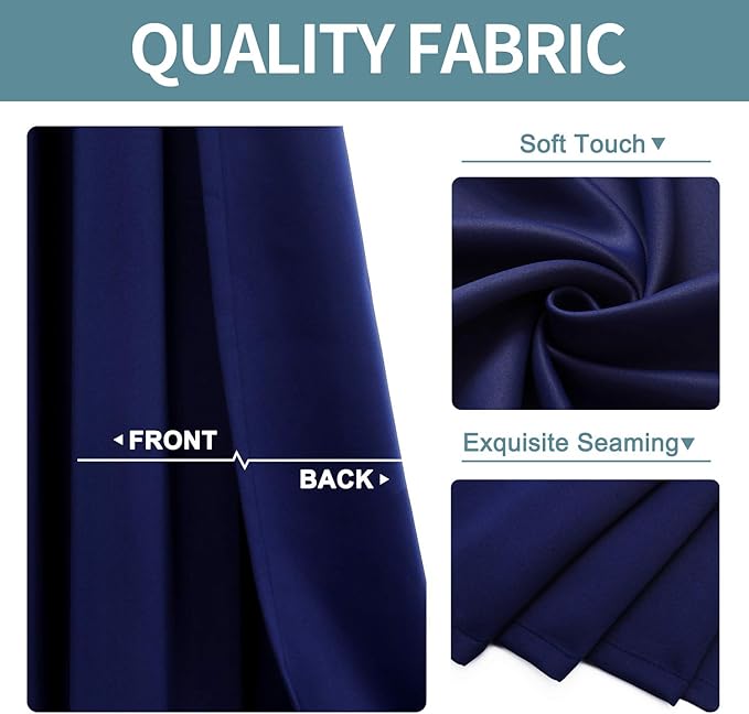 ChrisDowa Blackout Curtains 108 Inches Long 2 Panels Set