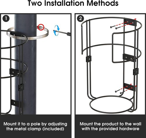 J JACKCUBE DESIGN Sturdy Metal Vertical Ball Storage Rack Standing Ball Holder Organizing Display Wall or Pole Mounted for 2 Ball Storage Rack - MK735B