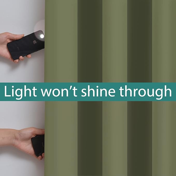 Yakamok 100% Blackout Curtains, Noise Reduction and Privacy Curtains
