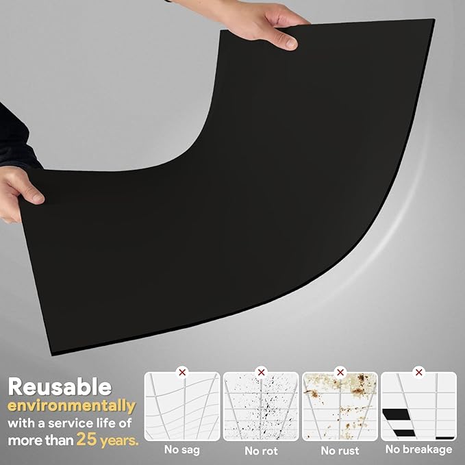 Smooth Black Drop Ceiling Tile 2ft x 4ft, PVC Ceiling Panel 24x48in – Waterproof