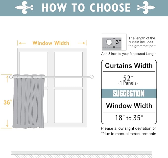 ChrisDowa Blackout Curtains 36 Inches Long