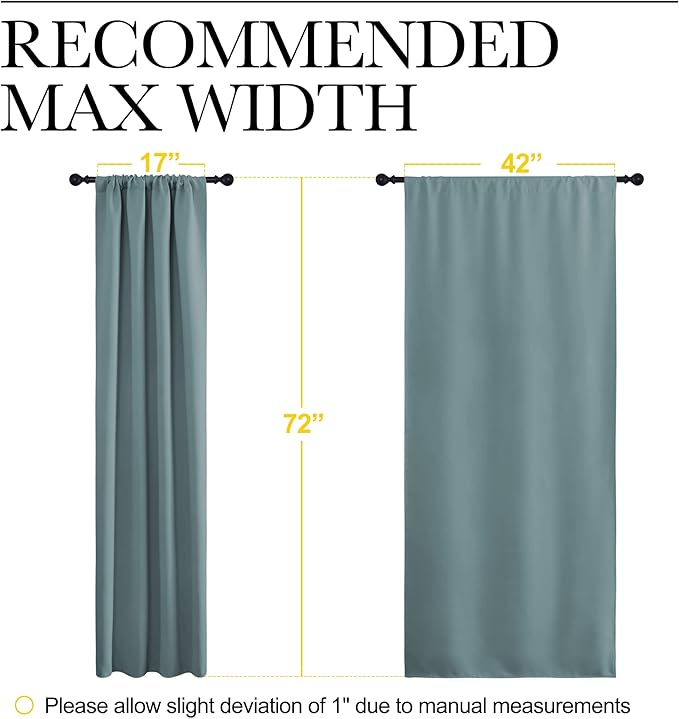 NICETOWN Greyish Blue Blackout Curtains Panels