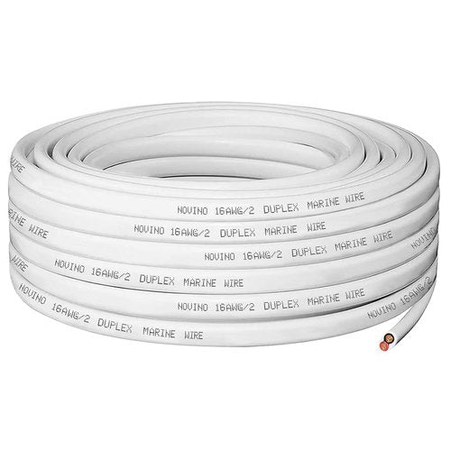 Duplex Marine Grade Wire - 16 Gauge Tinned Copper Electrical Cable | 30ft for Boat, RV, Automotive