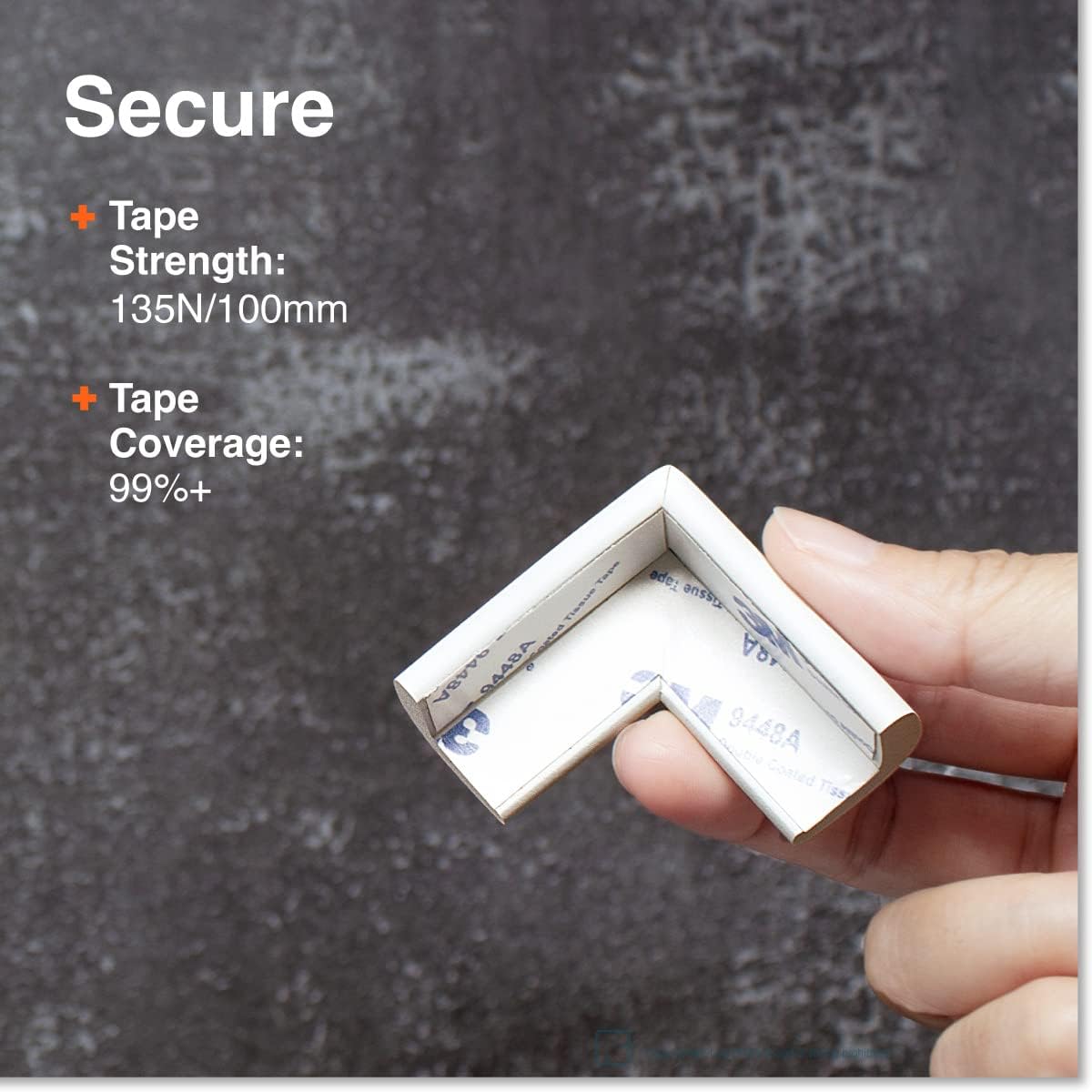 Roving Cove Slim-Fit Corner Protector for Baby Proofing (8 Small Corners), Soft Rubber Foam Furniture Corner Bumper Guards, 3M Adhesive Pre-Taped, Oyster White (Off White)