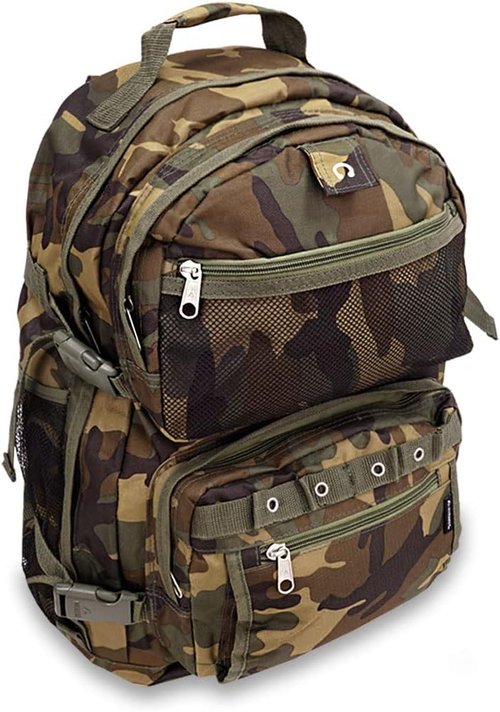 Everest Woodland Camo Backpack - Oversized Camouflage Bag, One Size, Model C3045R