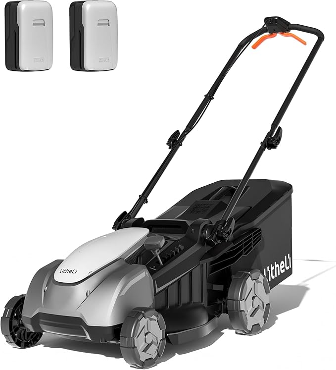 Litheli 18-inch 40V Brushless Lawn Mower for Garden Yards, Lightweight Cordless Lawn Mower Battery Powered with 6-Position Height Adjustment, 2x5.0Ah Battery Included