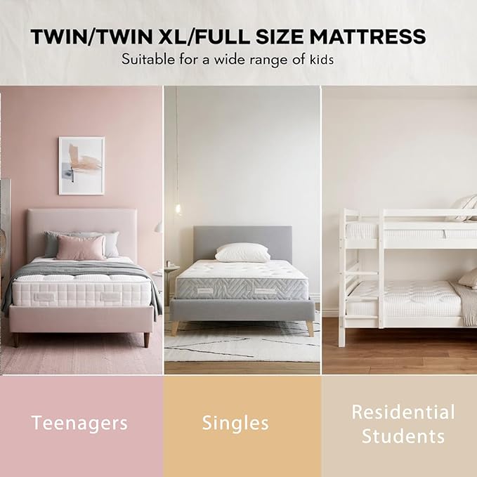 10 Inch Queen Memory Foam Mattress- CertiPUR-US Certified Foam Mattress in a Box -Medium Firm Support for Pressure Relief with Washable Bamboo Fiber Cover for Kid Single Bunk Trundle Bed