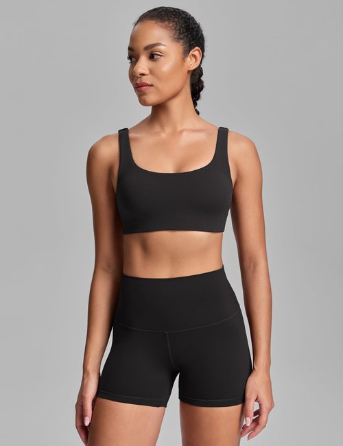 HeyNuts Women's U-Back Sports Bra - Low Impact Yoga Top with Built-In Padding | A-D Cup Sizes