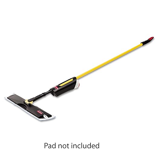 Rubbermaid Commercial Products Pulse Microfiber Light Commercial Spray Mop System, Cleans up to 850 Square Feet, Black, Floor Cleaning for Kitchen/Lobby/Bathroom
