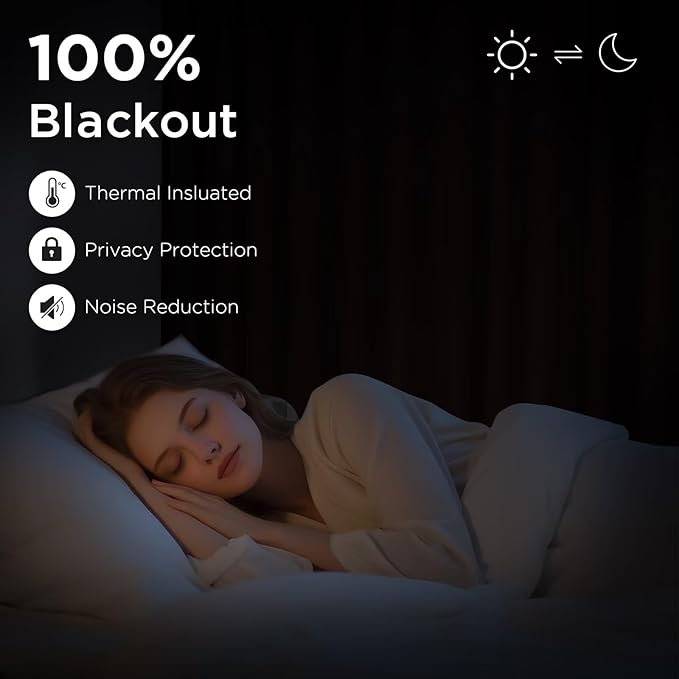 CUCRAF Blackout Curtains 84 inch Length 2 Panels Set, Rod Pocket Room Darkening