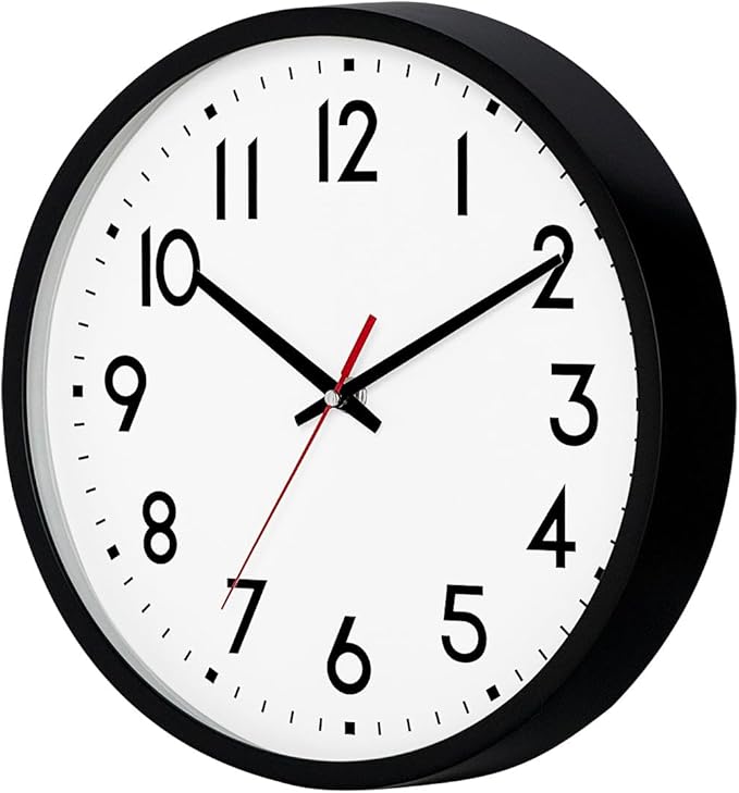 HZDHCLH Wall Clock Black, Silent Wall Clocks Battery Operated 12 Inch Modern