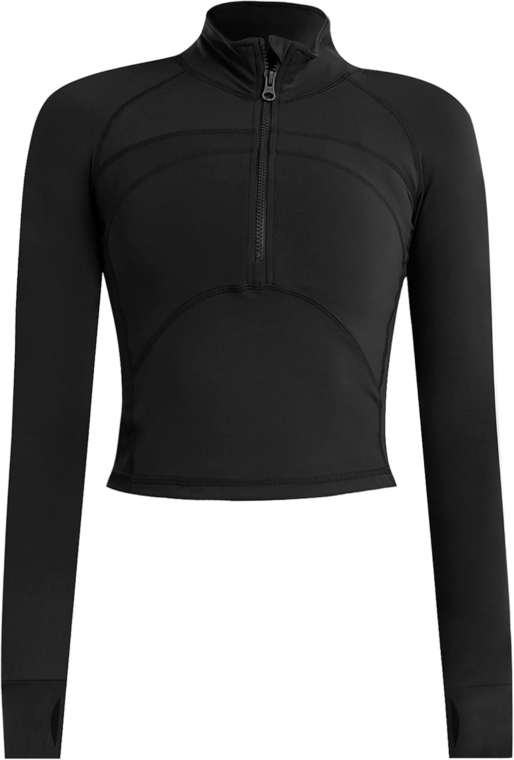 UANEO Long Sleeve Cropped Workout Top - Stylish 1/2 Zip Jacket for Women | Perfect for Gym & Yoga