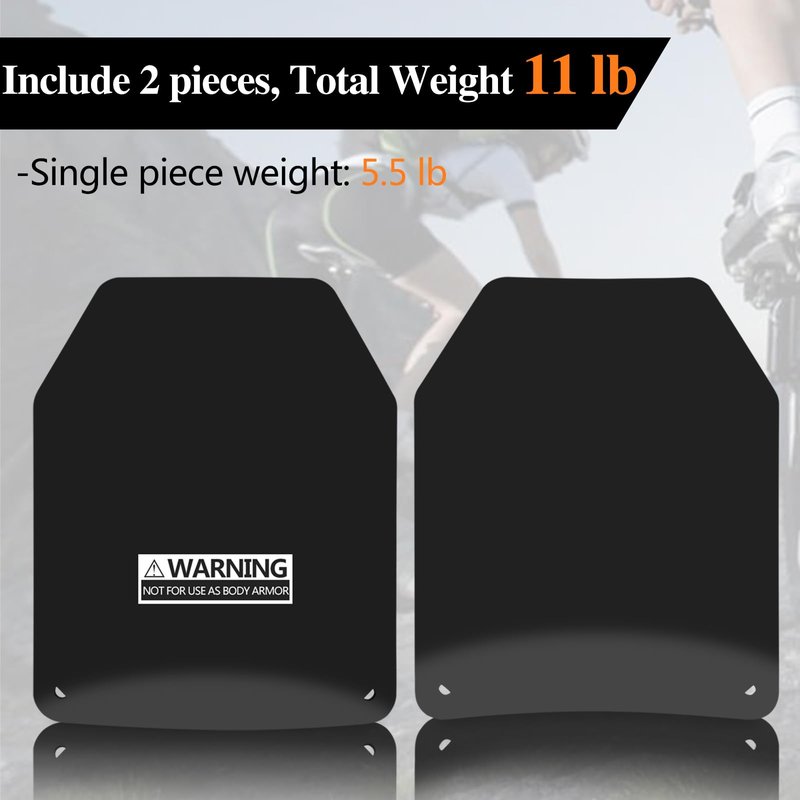 Weight Vest Plate Curved Weighted Plates for Weight Vest 5.5lb/11lb per Pairs for Running, Strength Training (Black:11LB(5.5LB*2))