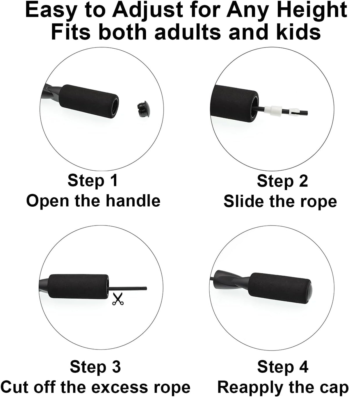 XYLsports Jump Rope - Adjustable PVC Fitness Rope with Tangle-Free Design & Foam Handles | Ideal for Cardio & Home Workouts