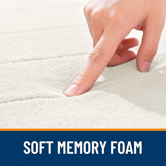 OLANLY Memory Foam Long Bathroom Rugs Runner 70x24, Super Soft Absorbent Bath Mat, Quick Dry, Machine Washable Shower Floor Rugs, Bathmat Carpet, Bathroom Home Decor Accessories, Ivory