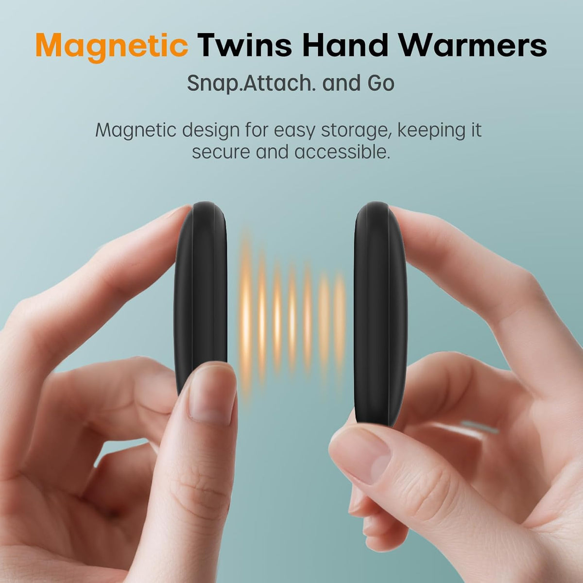 Okayice Magnetic Hand Warmers - Rechargeable 2-Pack | Ultra Slim Electric Design, 3 Heating Levels, Portable & Pocket-Sized Essentials for Camping & Golf