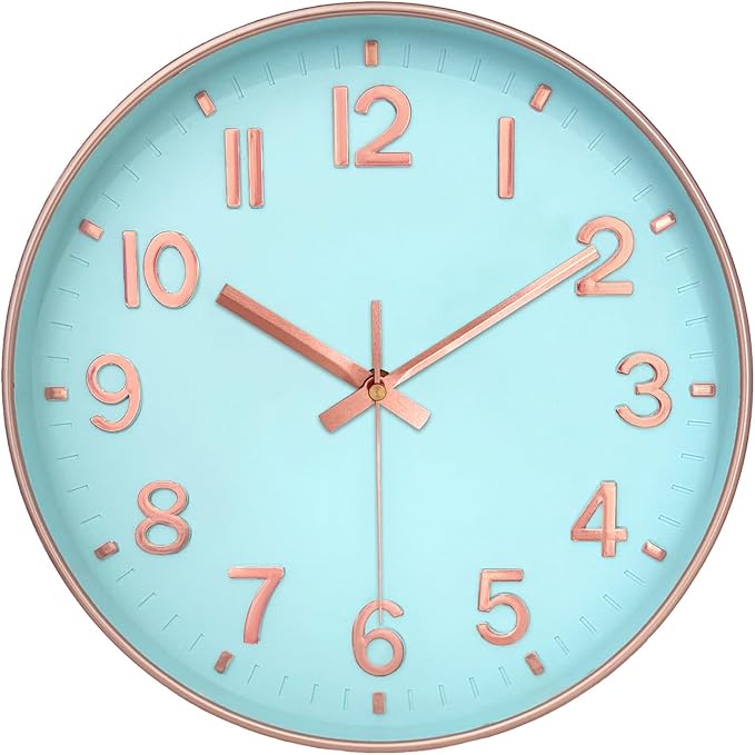 Modern Wall Clock, 10 Inch Digital Wall Clocks Battery Operated, Round Non