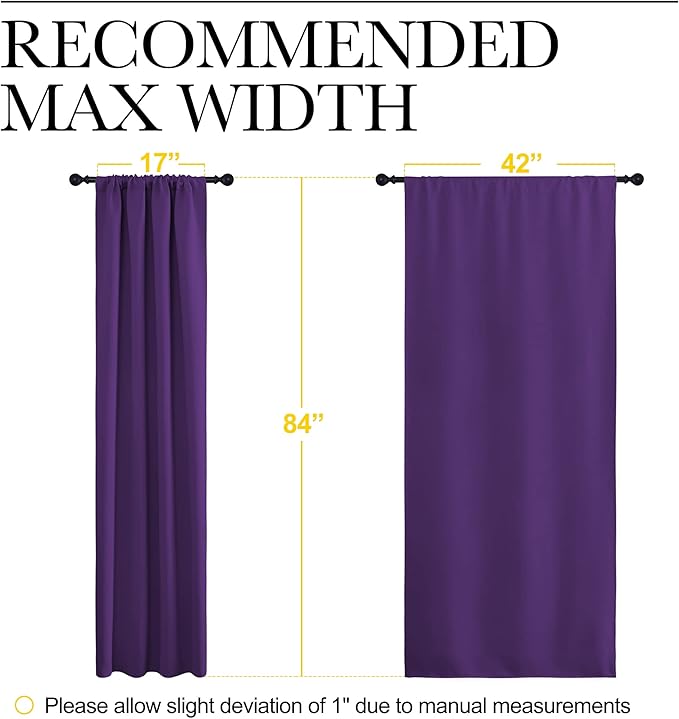 NICETOWN Blackout Draperies Curtains 84 Long
