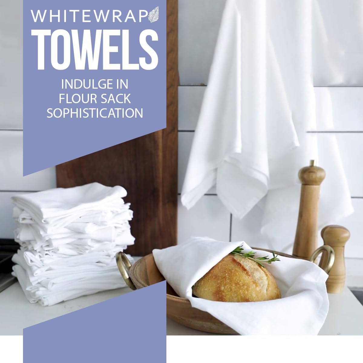Flour Sack Towels| Tea Towel for Crafts| Kitchen Dish Cotton Blank Towel for Embroidery|Baking Bread Proofing Linen Cover| Thick Absorbent Quick Dry| 3 Pack 28"x28" White