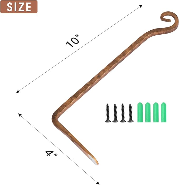 Jardim 2 Pack 10 Inch Premium Decorative Metal Iron Wall Hangers