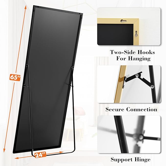 Sweetcrispy 65"x24" Full Length Mirror, Leaning or Standing Full Body Mirror