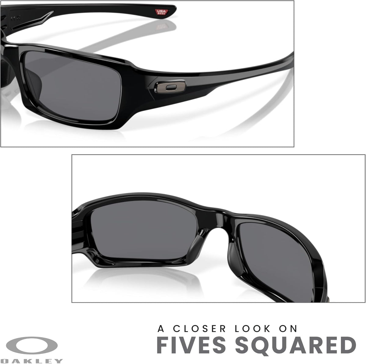 OAKLEY Fives Squared OO9238 Sunglasses For Men + BUNDLE Leash+ Bundle Accessory Leash Kit, Microfiber Pouch
