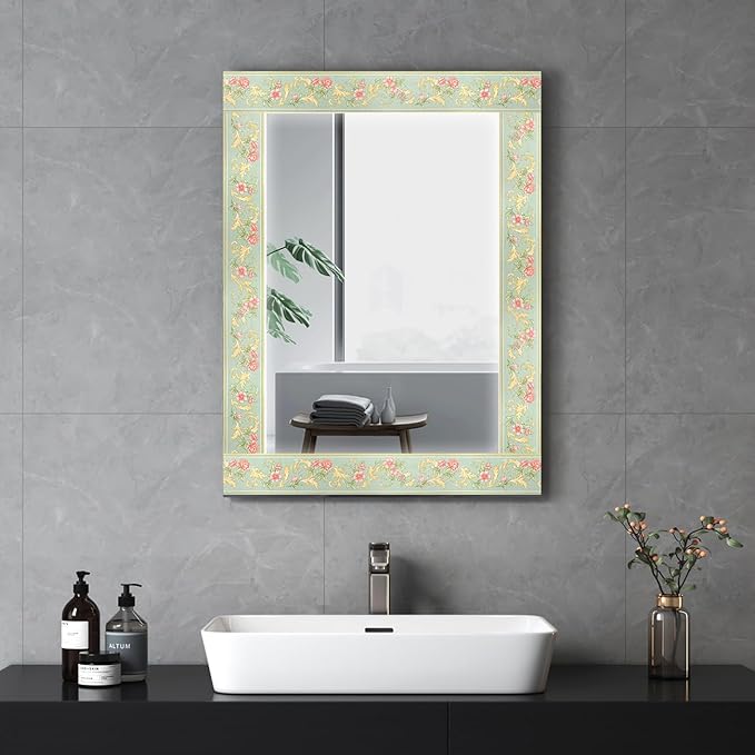 AbaBoorty Green Floral Wallpaper Border Decor 196"X4.1" Peel and Stick Wall