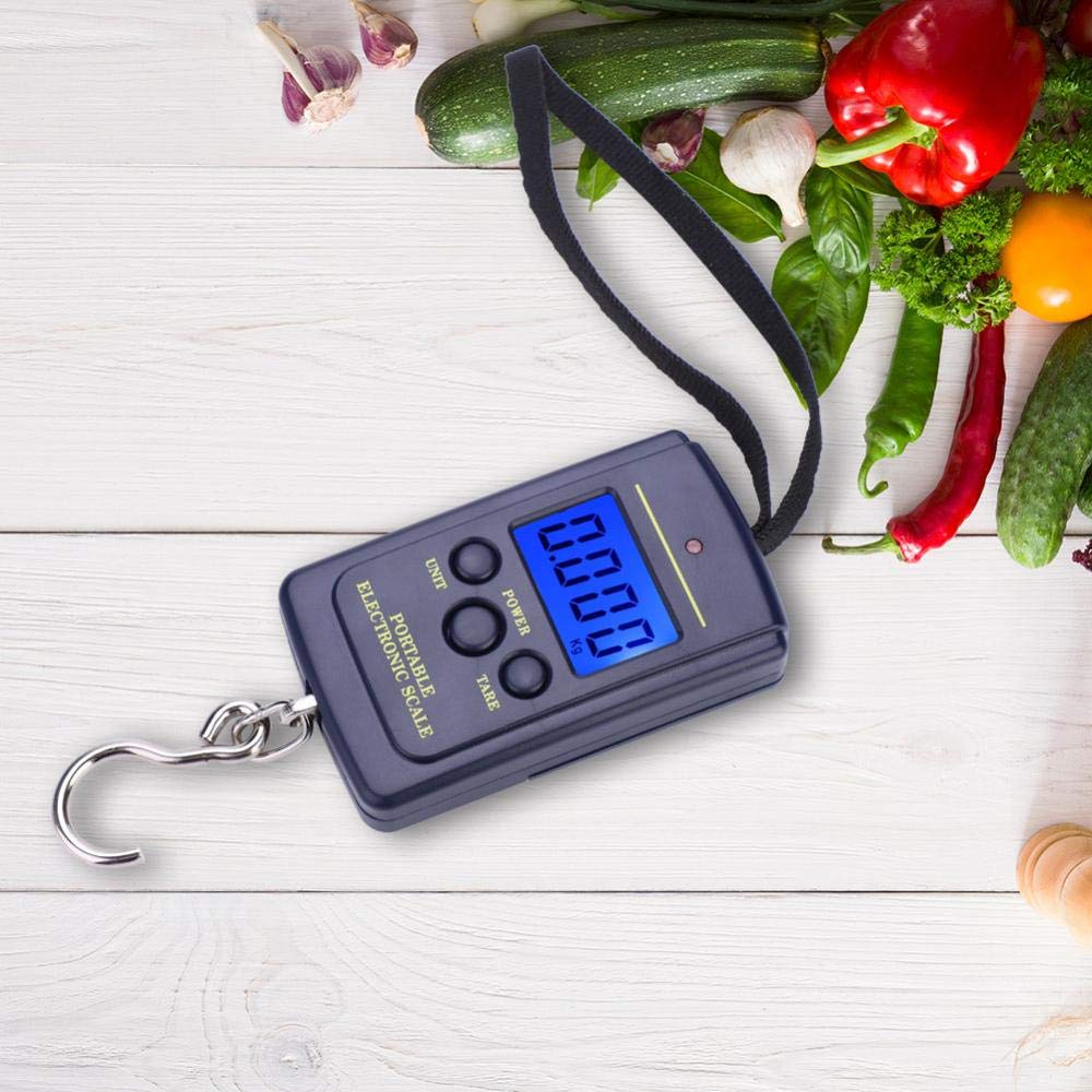 Skiennix Digital Fish Scale - Portable 40kg Hanging Weight Scale with LCD Display for Fishing