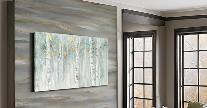 Yihui Arts Birch Tree Canvas Wall Art