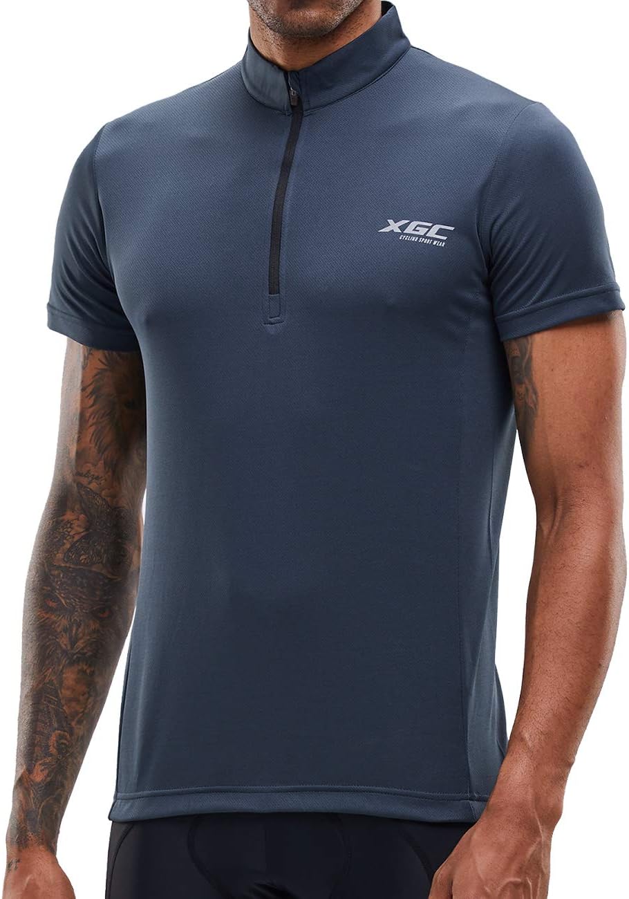 XGC Men's Short/Long Sleeve Cycling Jersey Bike Jerseys Cycle Biking Shirt with Quick Dry Breathable Fabric