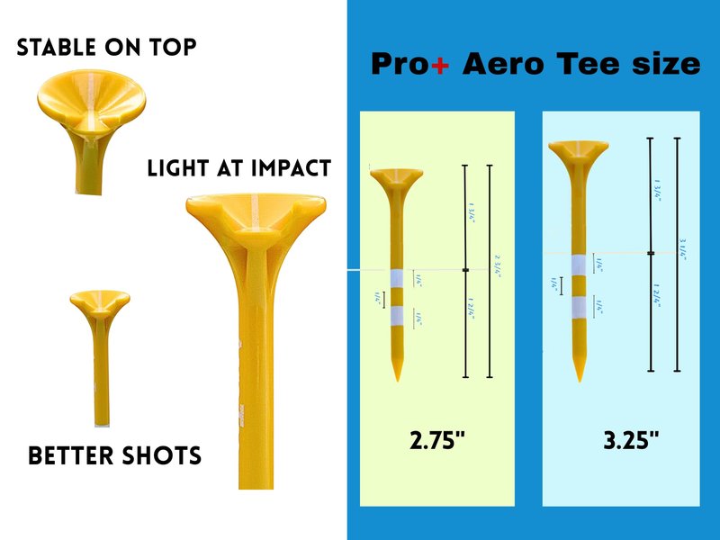 The First and Only Golf Tee that Utilizes Airflow from Your Clubhead for Long Distance and Less Spin | Built to Last | USGA Approved & Patented in USA -Yellow (10pieces-Yellow, 3.25")