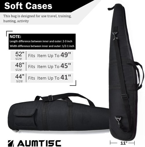 AUMTISC Soft Rifle Gun Case - 41/45/49 Inch Shotgun Carrying Bag with Adjustable Shoulder Sling
