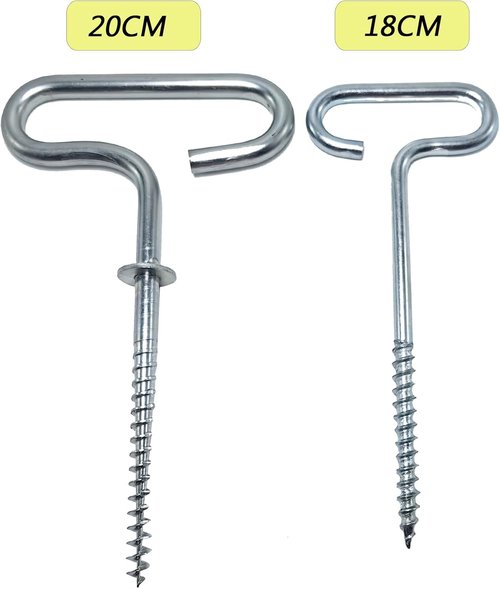 4Pcs Heavy Duty Tent Stakes, 18cm Ground Anchors, Threaded Peg for High Winds, Ice Fishing Shelter Nails, Metal Stake for Outdoor Summer Camping Activities, Durable Tent Fixer Spikes