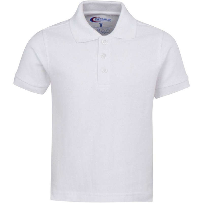 Premium Wear Men's Polo Shirts - Short Sleeves Stain Guard Polo Shirts - White Large