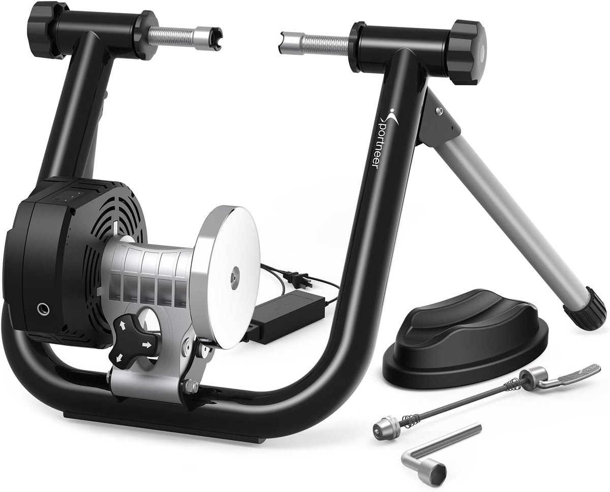 Sportneer Smart Bike Trainer Stand - Compatible with 26-29" & 700C Wheels | Bluetooth & ANT+ for Zwift & Rouvy AR